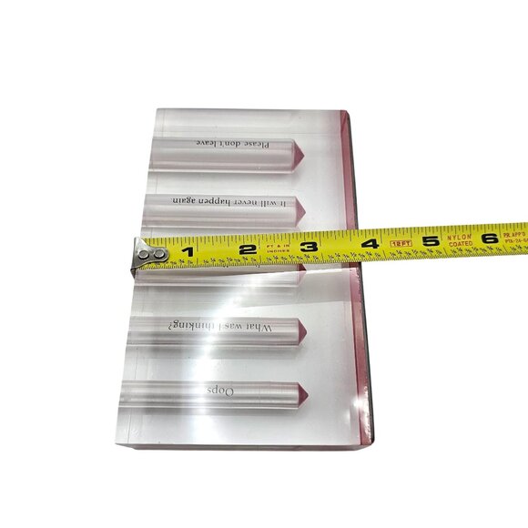 Apology Flower Talk Bud Vase By Fred Clear & Pink Acrylic Humorous Phrases - Picture 8 of 15